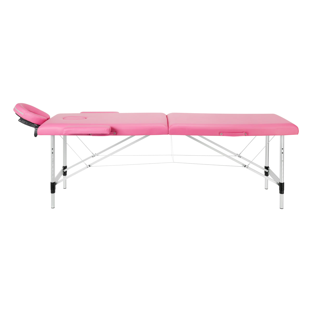 Sammenklappelig Massagebriks med Aluminiumsben – Højdejusterbar 58–80 cm | Rosa | Inkl. Taske & Tilbehør