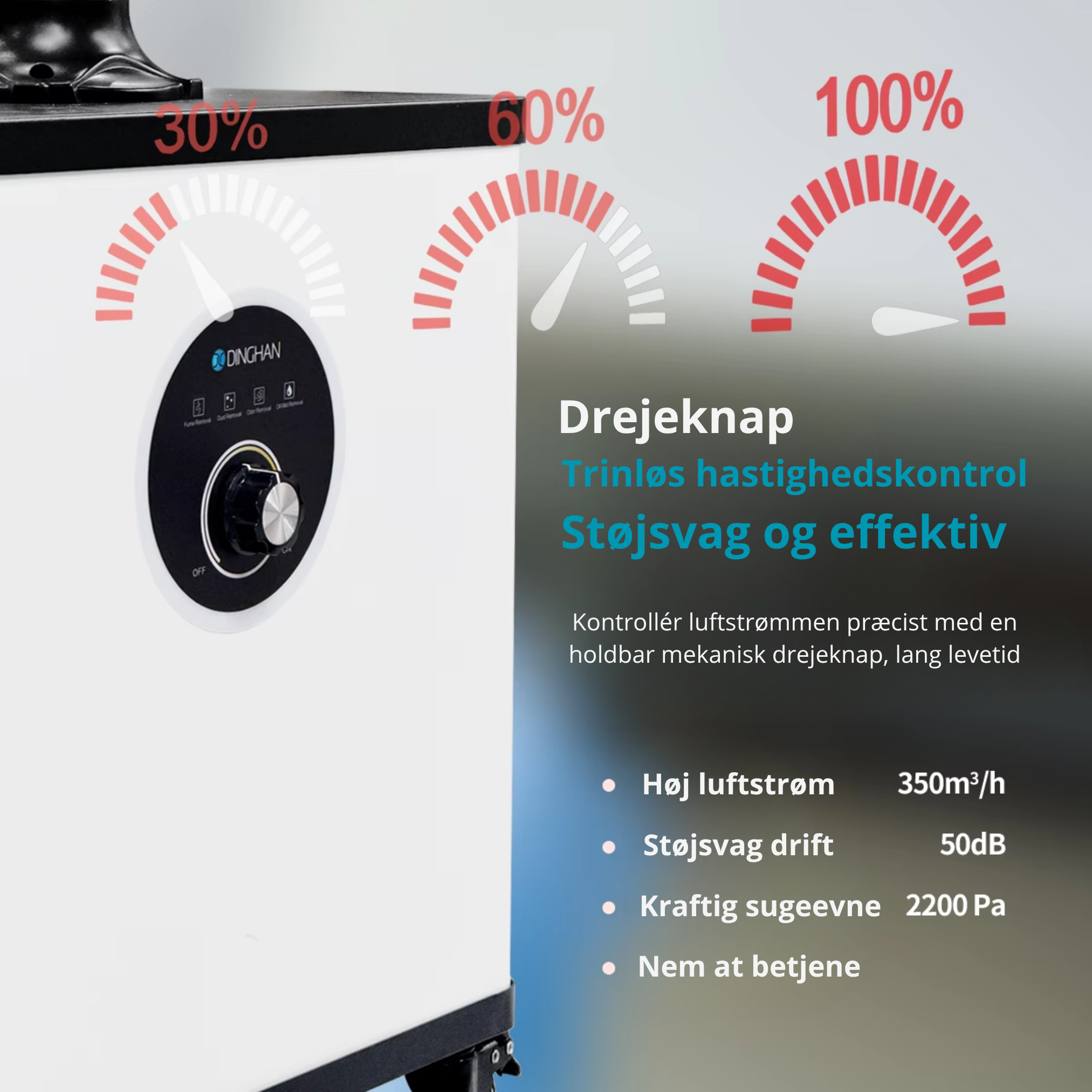 Mobil røg- og dampudsuger til frisørsalon – 4-trins filtrering - Next Cosmeitcs