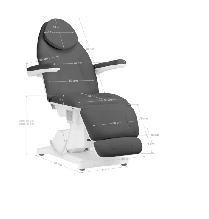Elektrisk Kosmetik Briks Sillon Basic med 3 motorer, Grå