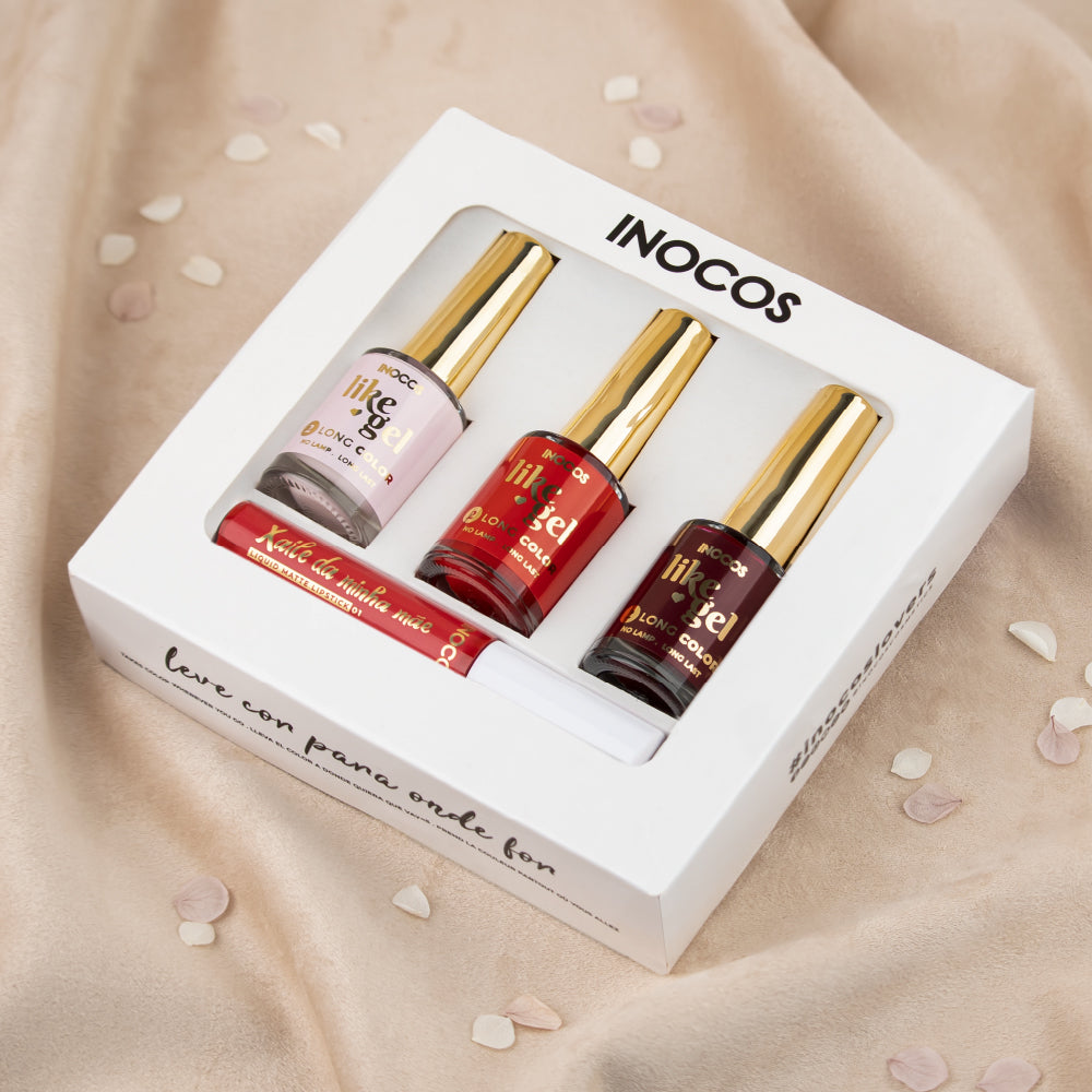 Crazy Love Neglelak Sæt med Lipgloss - 3-1-PAK - Next Cosmeitcs