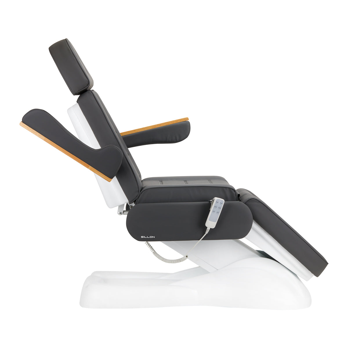 Sillon Lux kosmetikstol – elektrisk model i sort, ideel til behandlinger i professionelle klinikker.