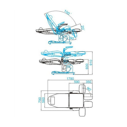 Elektrisk Fodterapi Briks 709A 3 Motorer Grå - Next Cosmeitcs