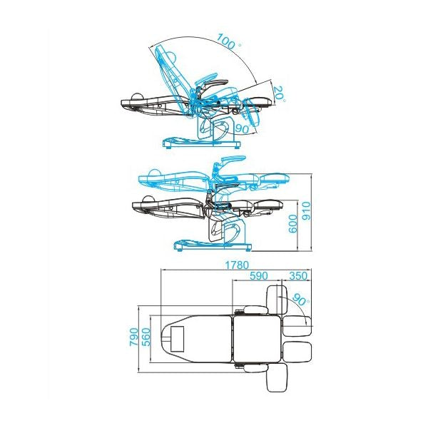 Elektrisk Fodterapi Briks 709A 3 Motorer Hvid - Next Cosmeitcs