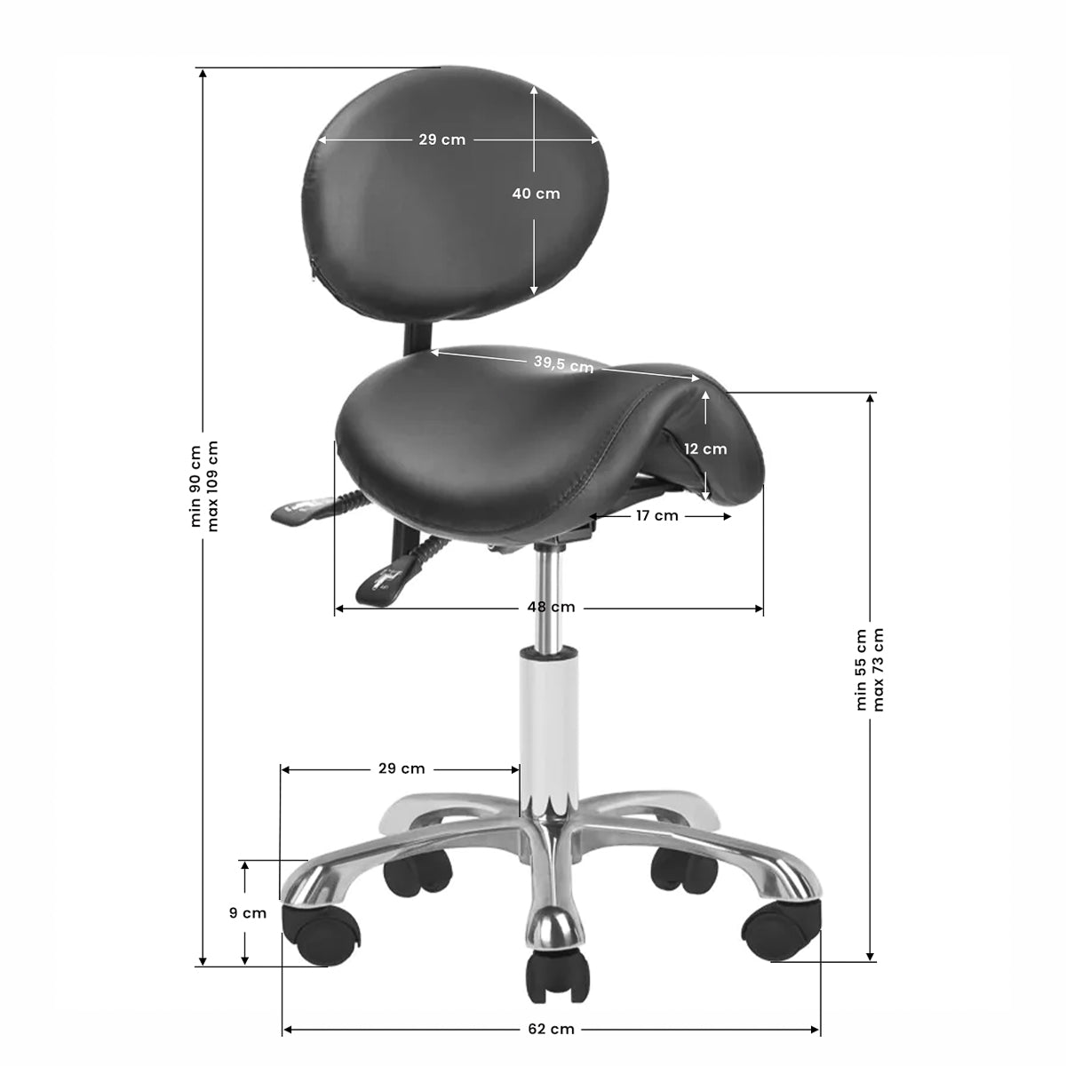 Giovanni - Behandlerstol 1025 Sort - Next Cosmeitcs