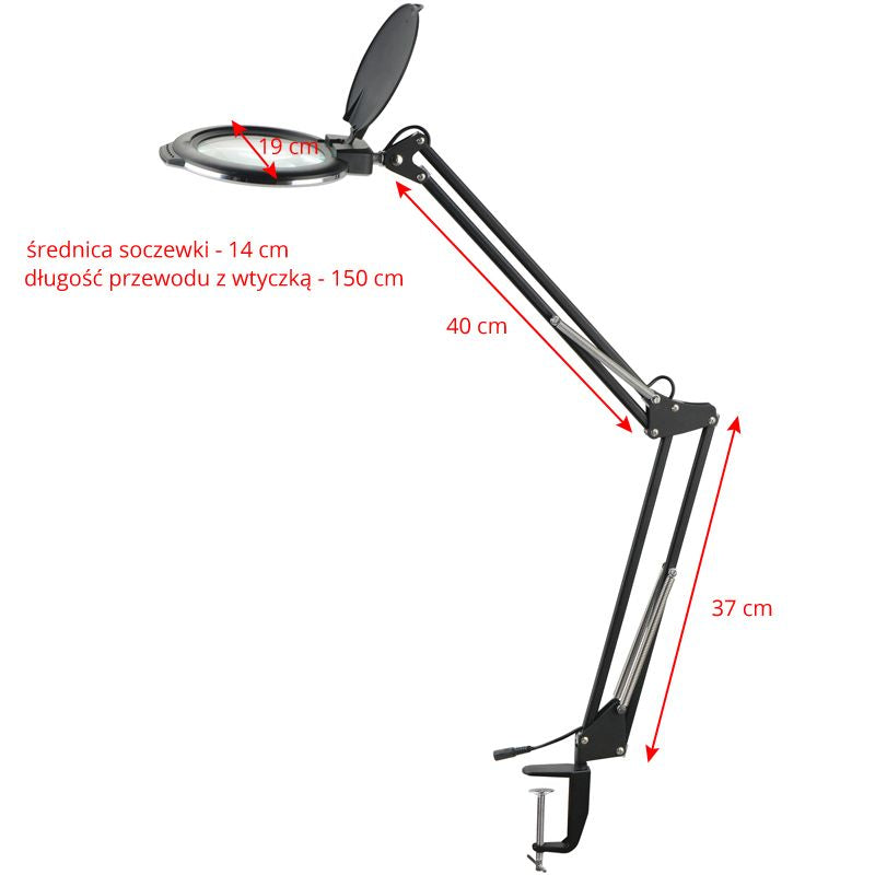 GLOW - Lup Ringlight 8013/6 til bordmontering Hvid - Next Cosmeitcs