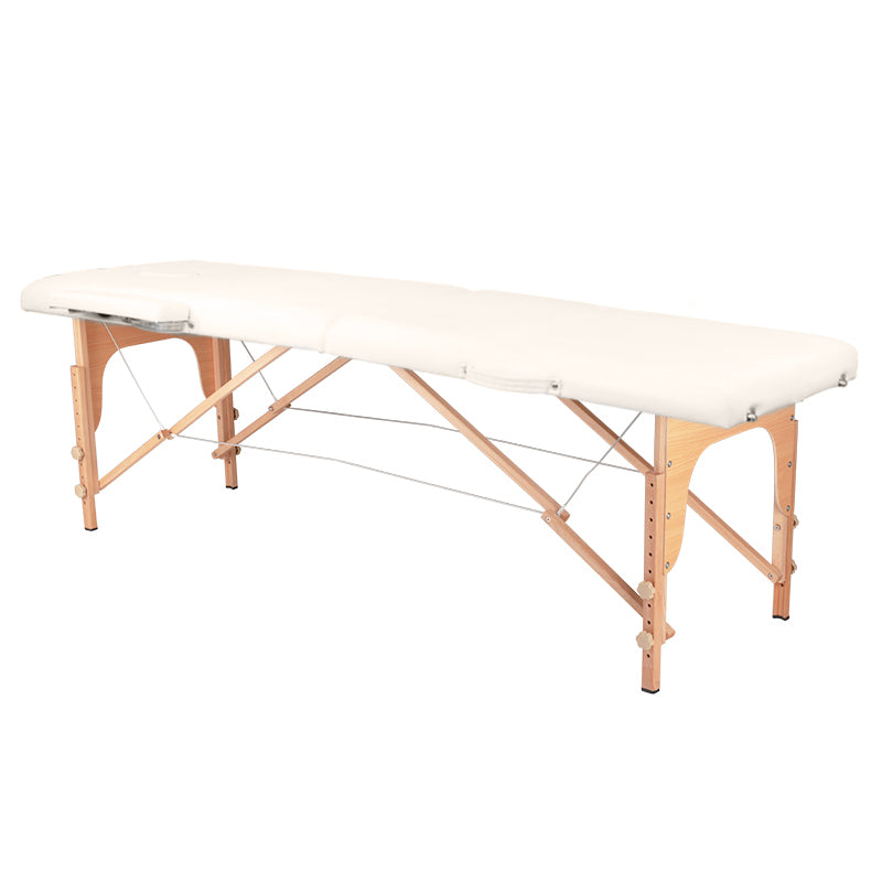 Foldbart træmassagebord Comfort 2-segment Creme - Next Cosmeitcs