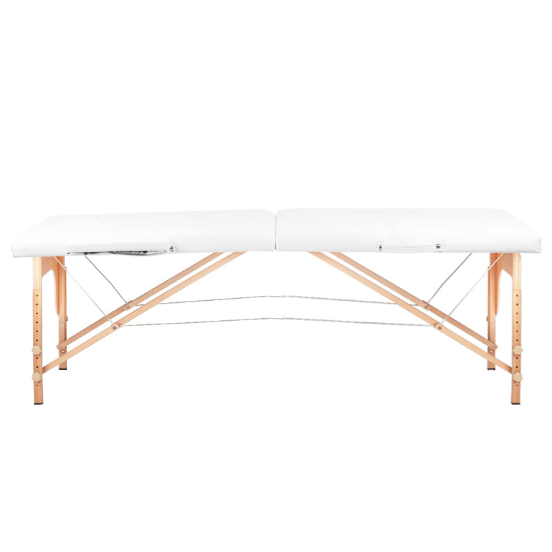 Foldbart træmassagebord Comfort 2-segment Hvid - Next Cosmeitcs