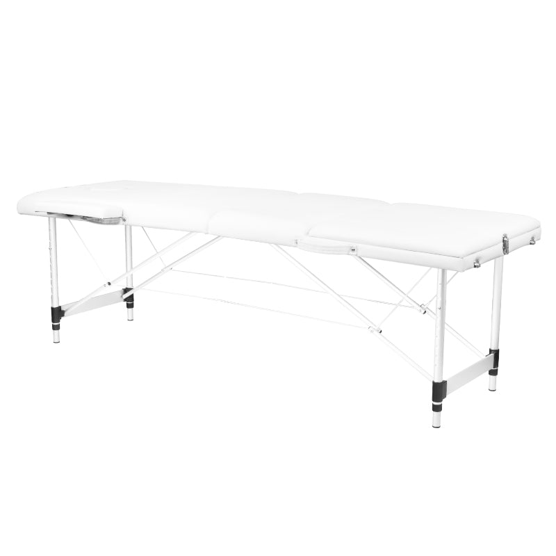 Foldbart Aluminium Massagebord Comfort 3-segment Hvid - Next Cosmeitcs