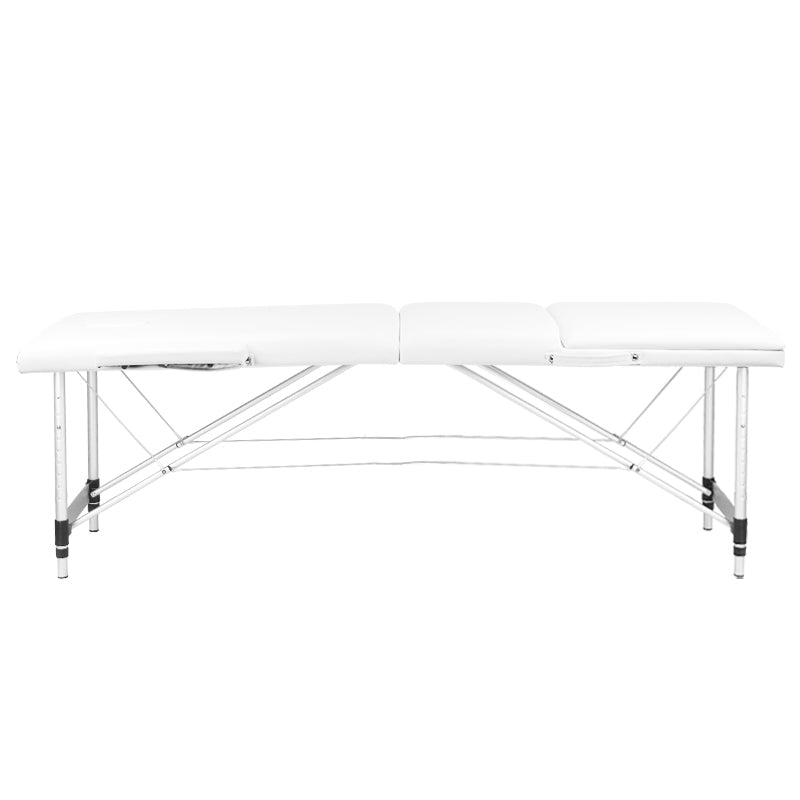 Foldbart Aluminium Massagebord Comfort 3-segment Hvid - Next Cosmeitcs