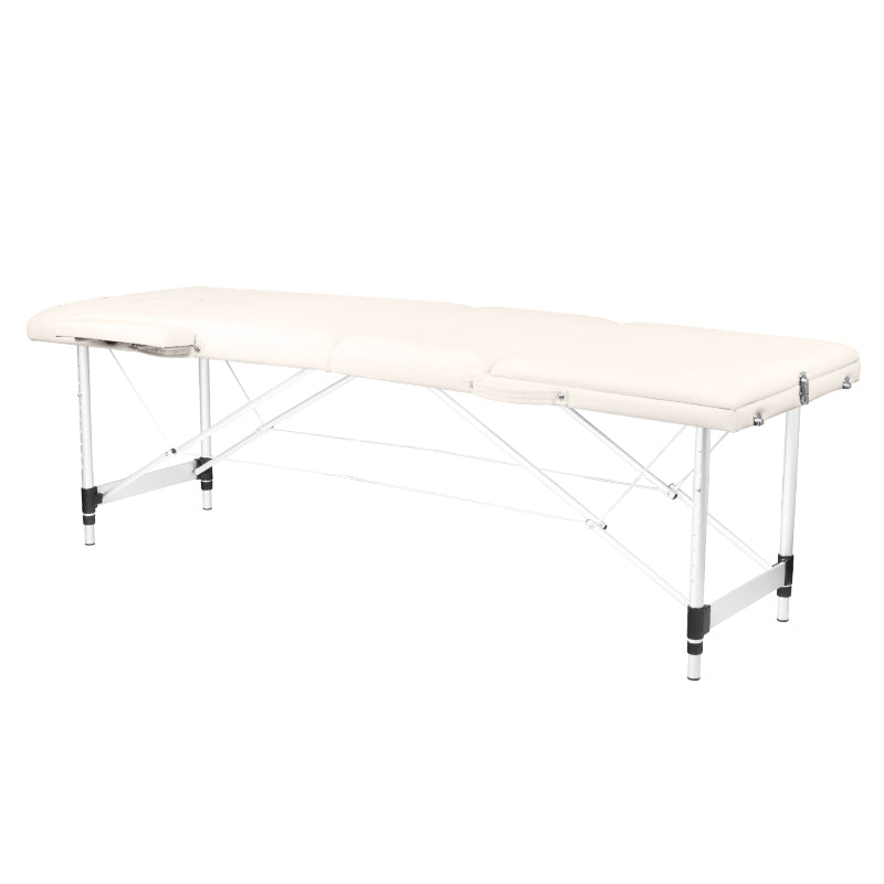 Foldbart Aluminium Massagebord Comfort 3-segment Creme - Next Cosmeitcs