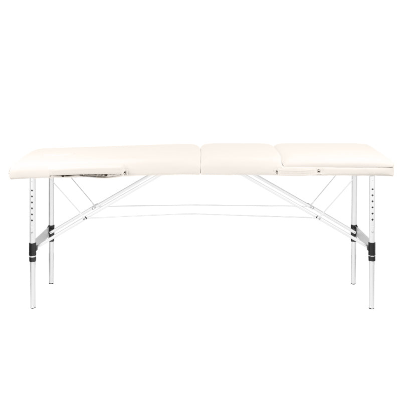 Foldbart Aluminium Massagebord Comfort 3-segment Creme - Next Cosmeitcs