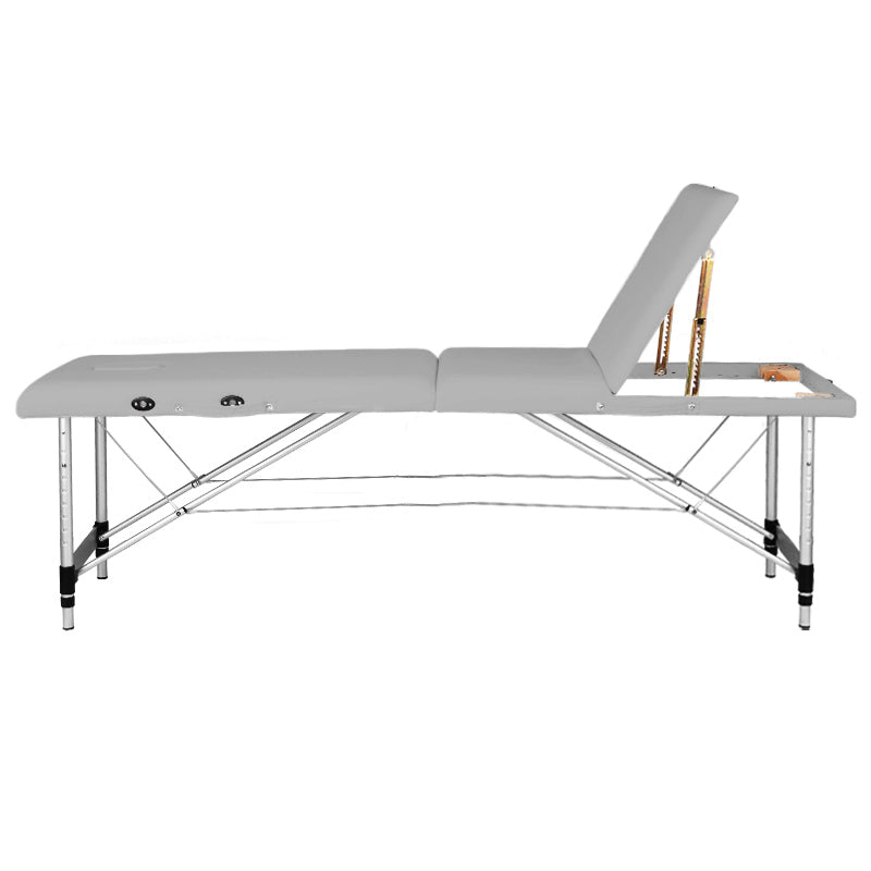 Foldbart Aluminium Massagebord Comfort 3-segment Grå - Next Cosmeitcs