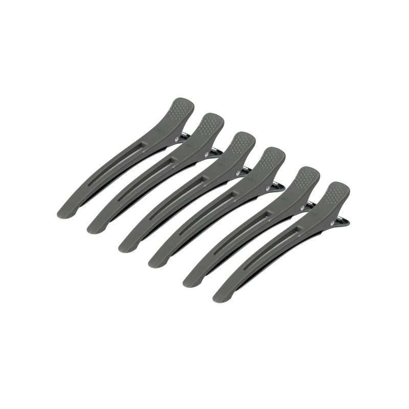 E-12B hair clip, 6 pcs 11.5 cm, grey