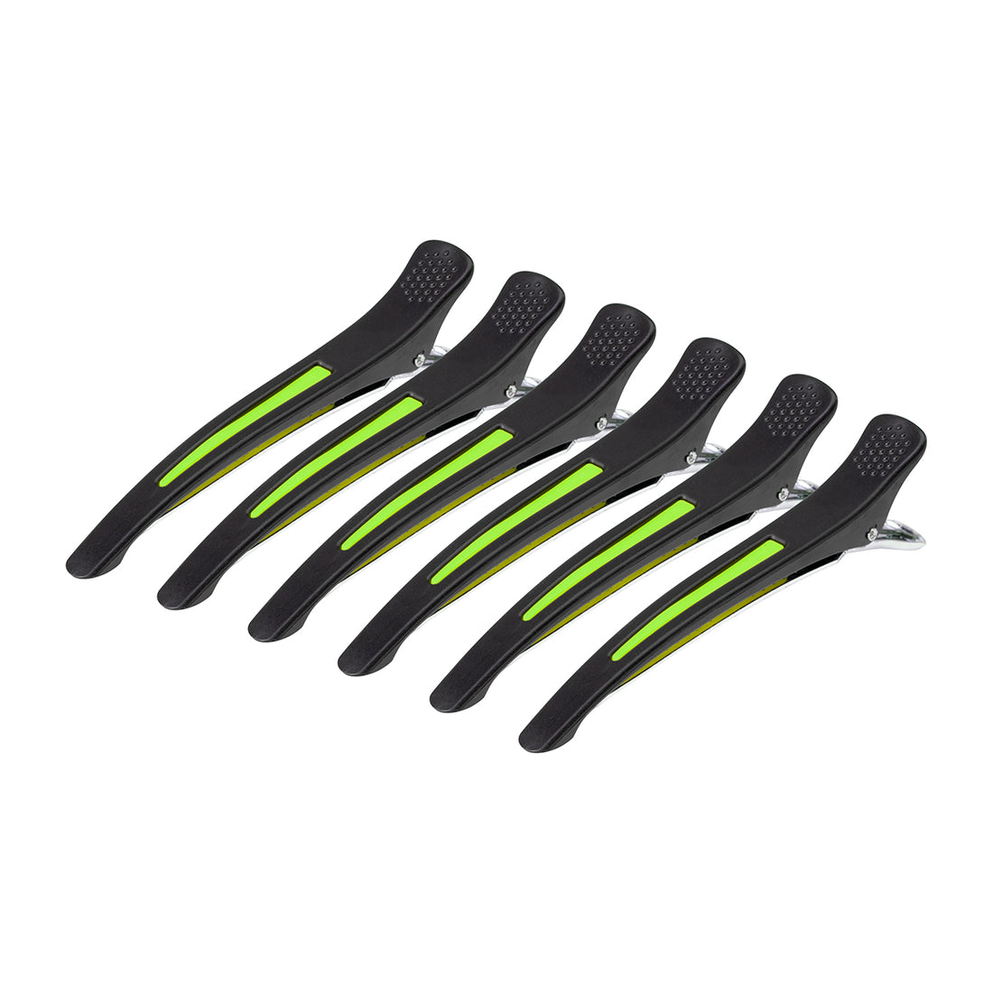 Hairdresser hair clips E-13 6 pcs 11.5 cm mix neon