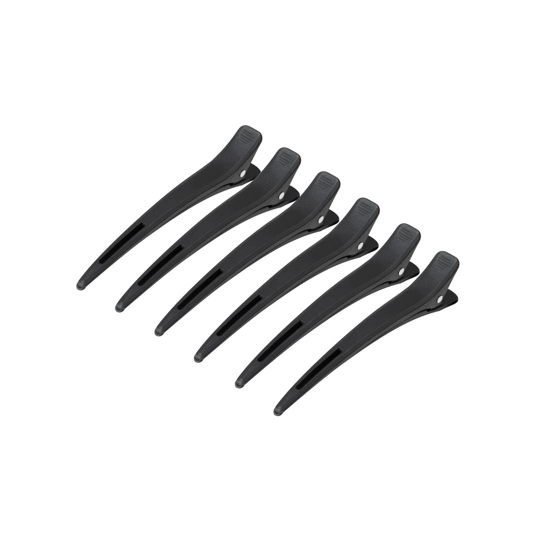 Carbon E-15 hairdressing clips, 6 pcs 11.5 cm, black