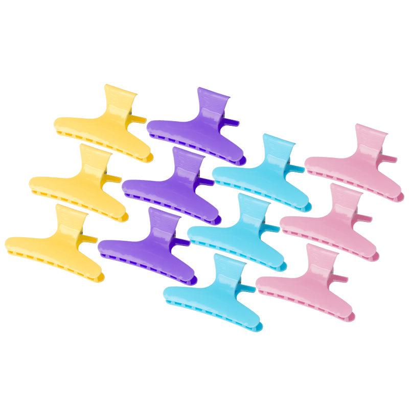hairdressing clips E-47 12 pcs, 8.2 cm, mix color