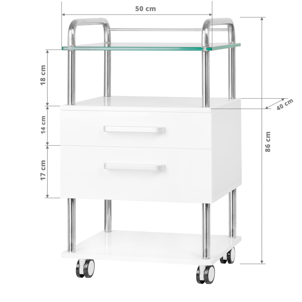 Fodplejeassistent rullebord - 6052 hvid