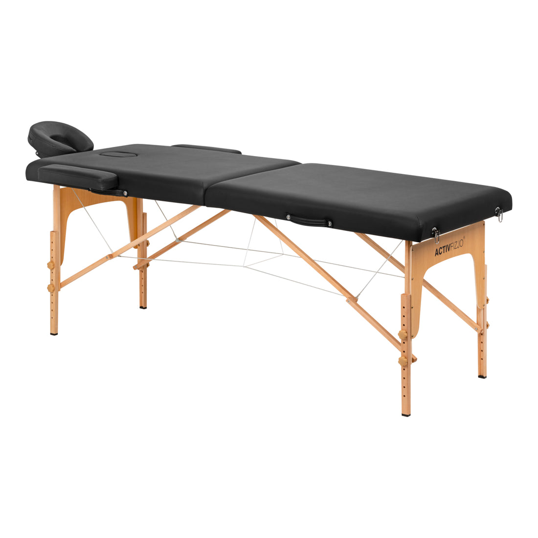 Foldbart træmassagebord Comfort Lux 2-segment 190x70 Sort - Next Cosmeitcs