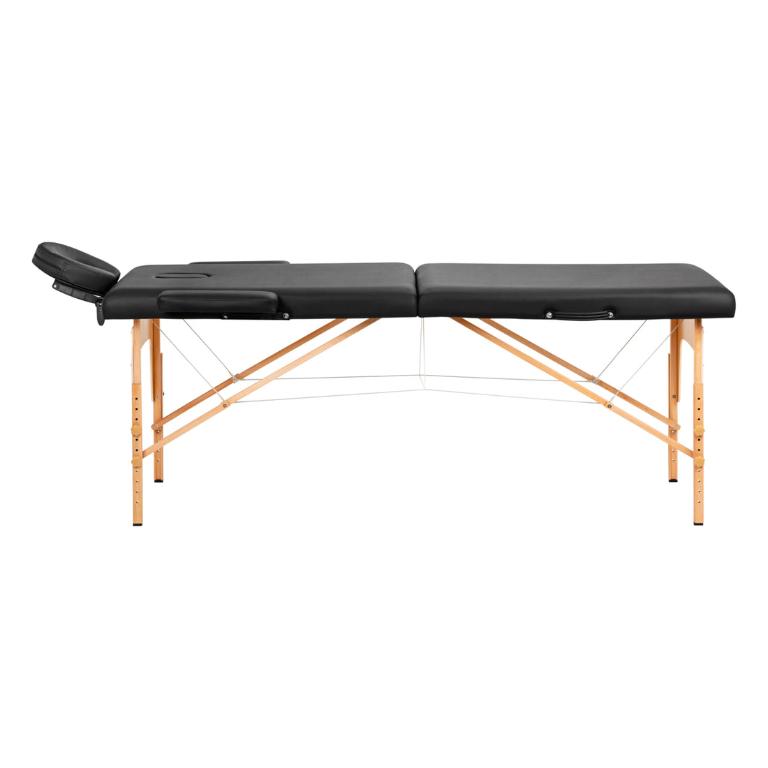 Foldbart træmassagebord Comfort Lux 2-segment 190x70 Sort - Next Cosmeitcs