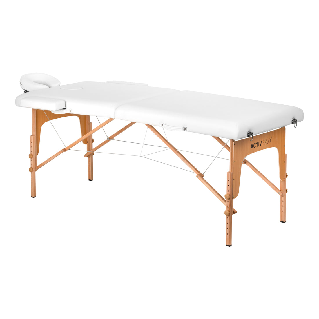 Foldbart træmassagebord Comfort Lux 2-segment 190x70 Hvid - Next Cosmeitcs