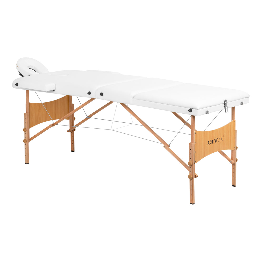 Foldbart træmassagebord Comfort Lux 3-segment 190x70 Hvid