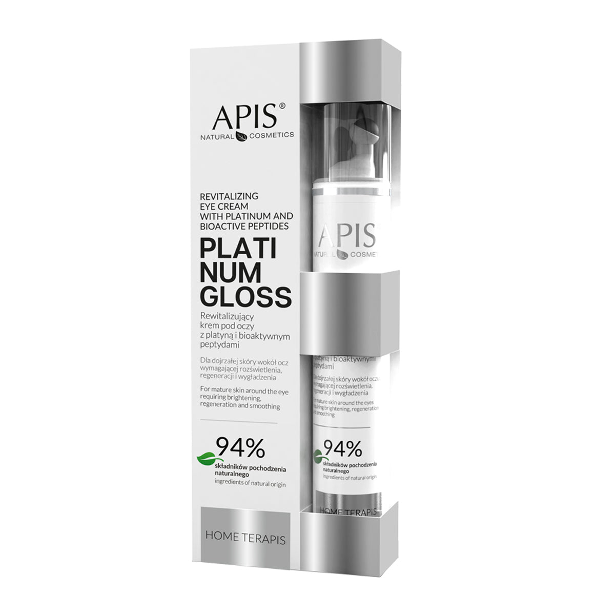 Apis Home - Terapis Platinum Gloss - Øjencreme med Platin og Bioaktive Peptider - Next Cosmeitcs