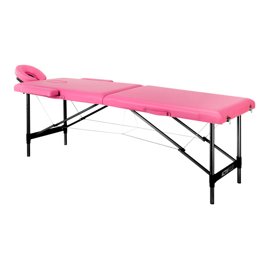 Foldbart Aluminium Massagebord Comfort 2-segment Sort og Rød