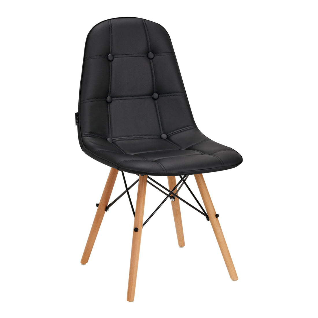 Skandinavisk stol QS-185 Eco Læder Sort - Next Cosmeitcs