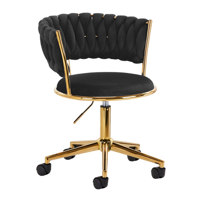 Swivel chair QS-GW01G in black velvet