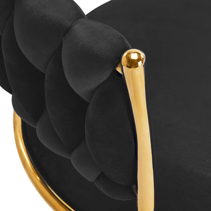 Swivel chair QS-GW01G in black velvet