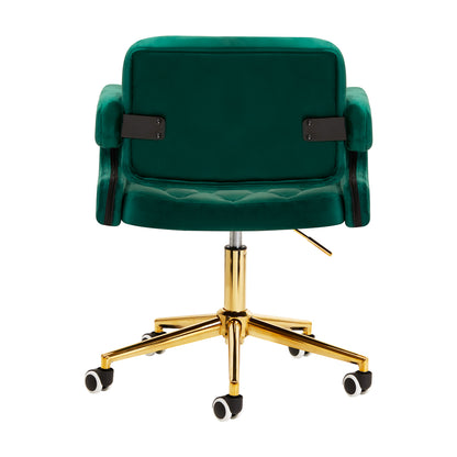 Drejestol med Hjul QS-OF213G Velour Grøn