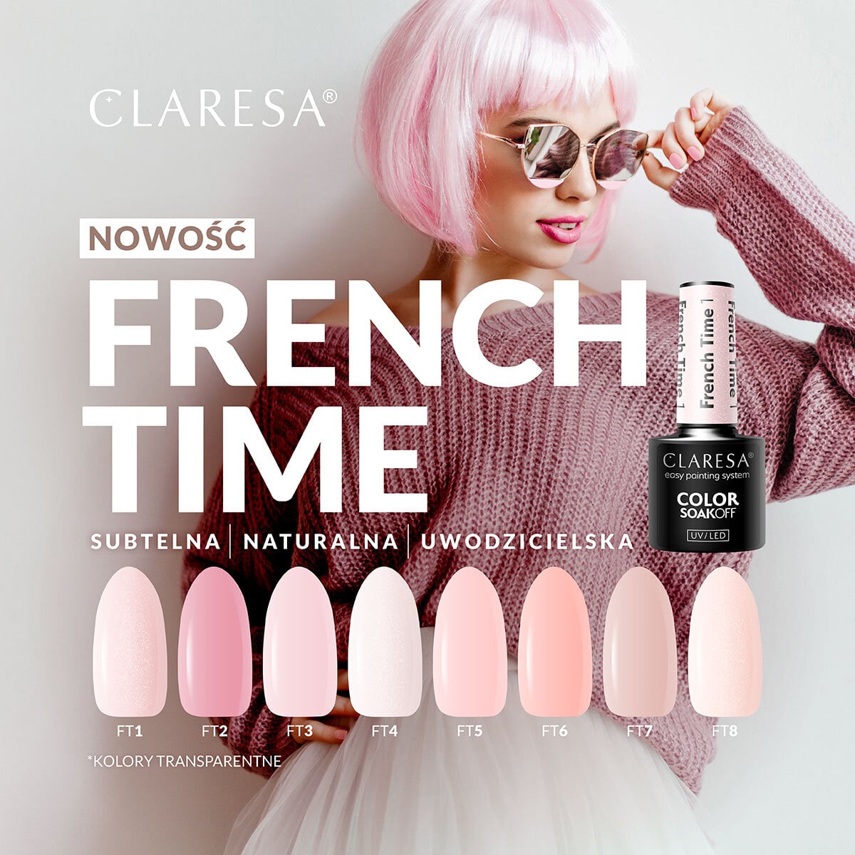 CLARESA Hybrid neglelak French Time 6 -5g - Next Cosmeitcs