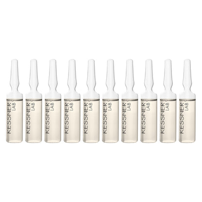Set aus flexibler Haarbürste lila und Kessner Lab Koffeinampullen