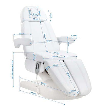 Azzurro Lux - Elektrischer Pediküretisch 5 Motoren Weiß