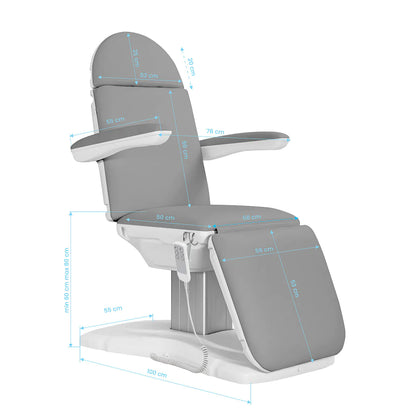 Sillon Eclipse - Elektrische Behandlungsliege mit 3 Motoren, grau