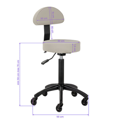 Gabbiano D026 gråbeige frisørskammel