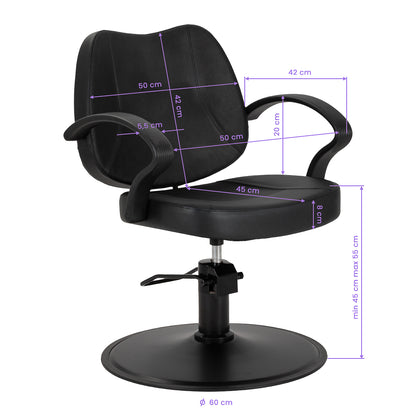 Hair System S20 Sort Frisørstol