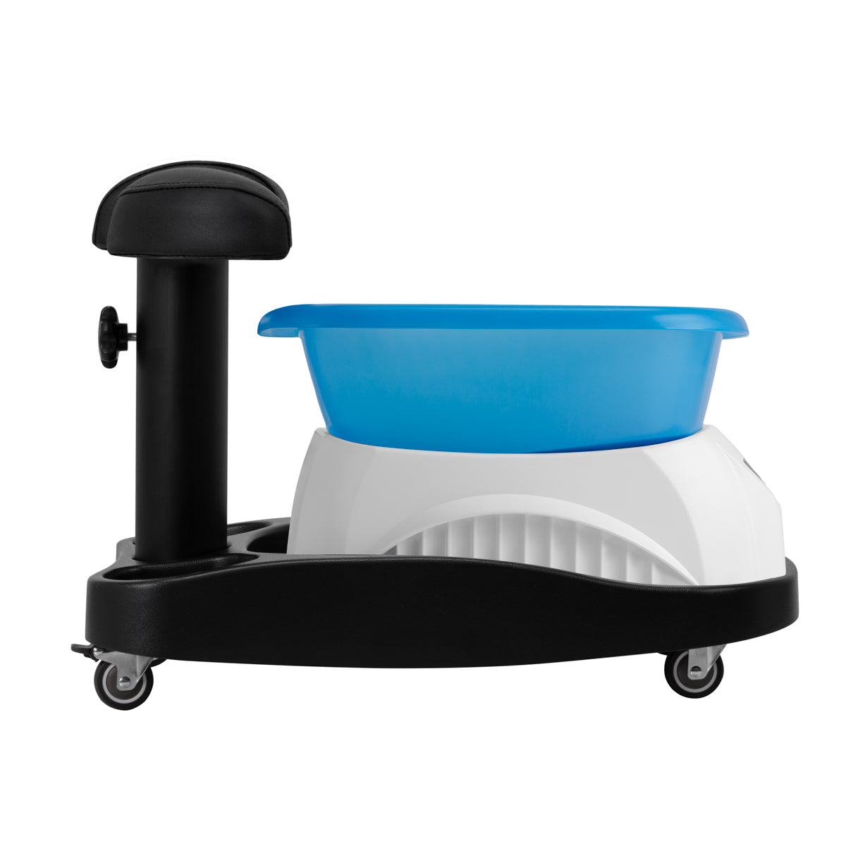 Pedicure bakke med massageapparat og sort vogn