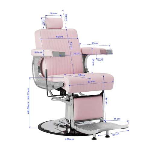 Gabbiano Visionerio barberstol med pink kromramme