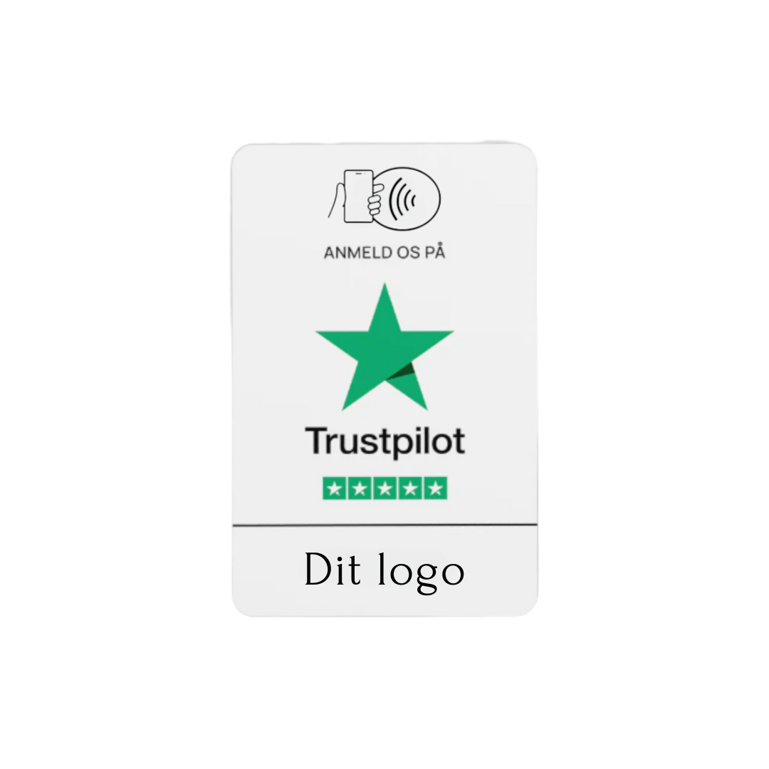 Anmeldelseskort Trustpilot - Egen Logo