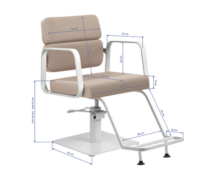 Gabbiano frisørstol Porto hvid beige