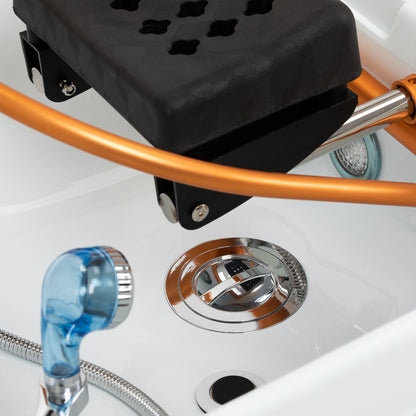 Gabbiano Maldiverne Head Spa vaskestol – stilfuldt beige design til eksklusive behandlinger.