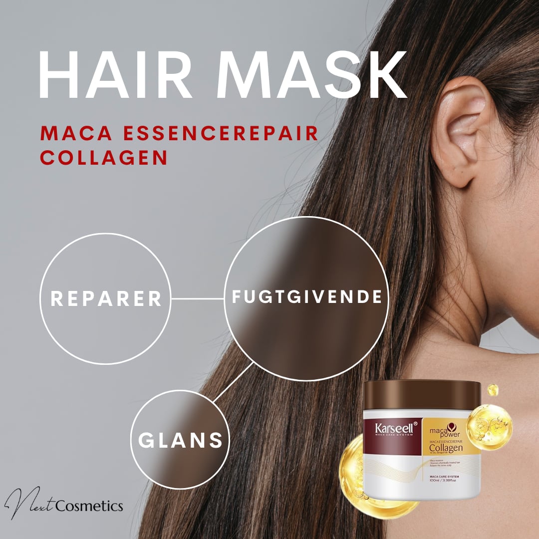 Karseell Collagen Hårmaske 500 ml – intensiv genopbygning og fugt til tørt hår.