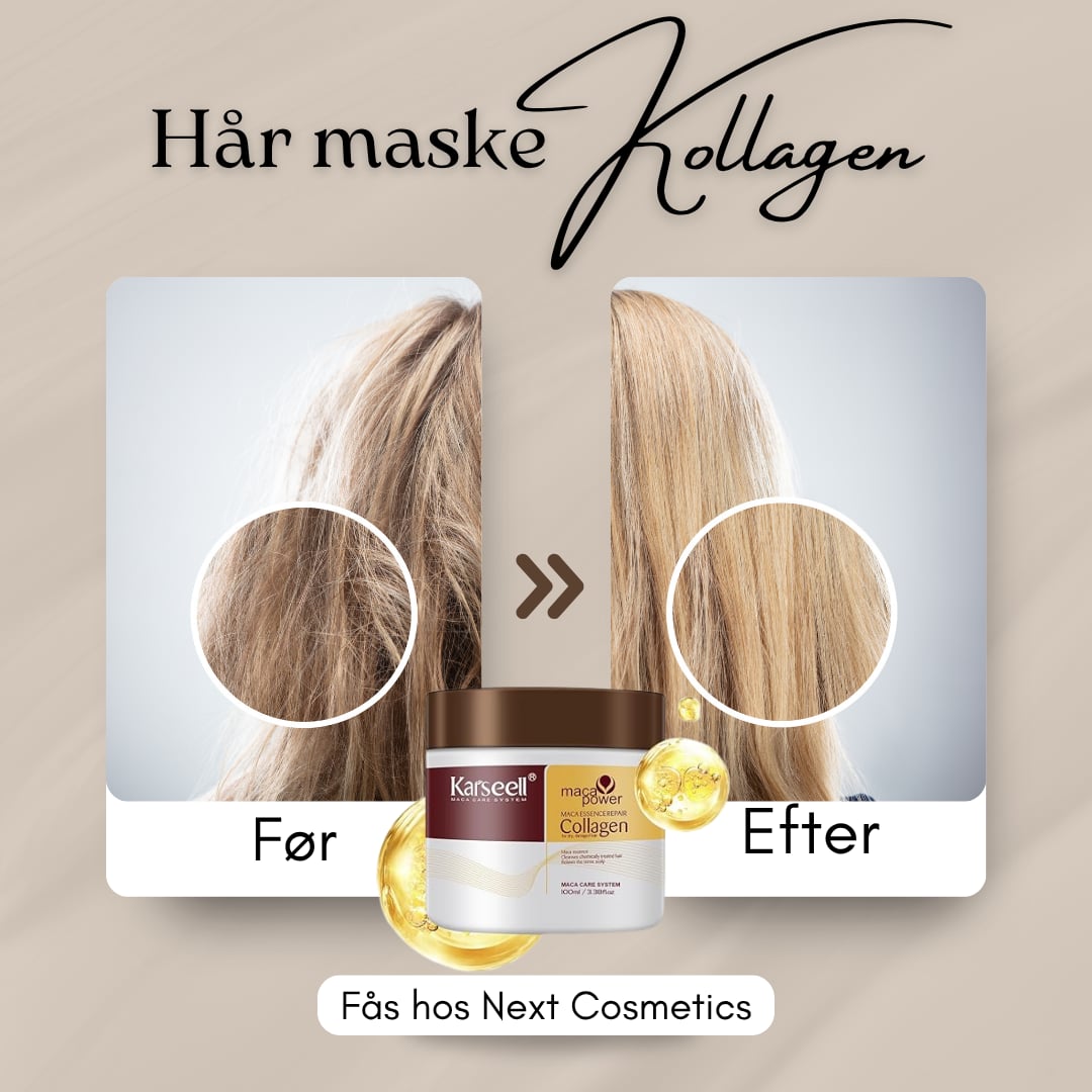Karseell Collagen Hårmaske 500 ml – fugtgivende behandling til livløst og slidt hår.