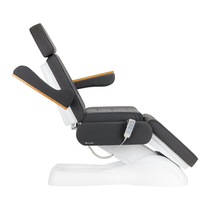 Sillon Lux kosmetikstol – elektrisk model i sort, ideel til behandlinger i professionelle klinikker.