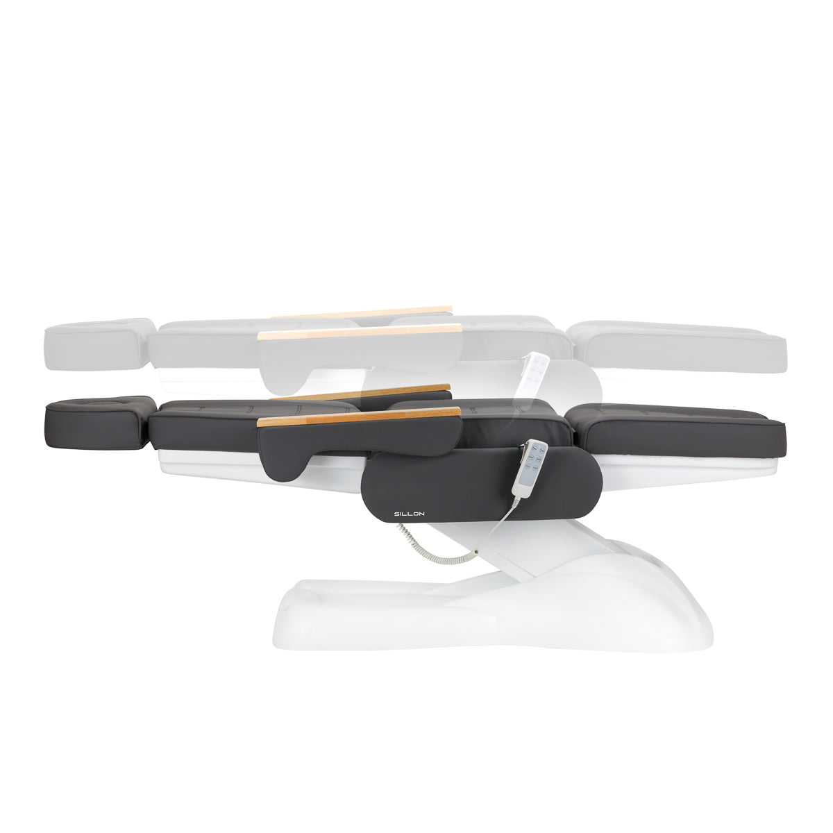 Sillon Lux kosmetikstol – elektrisk model i sort, ideel til behandlinger i professionelle klinikker.